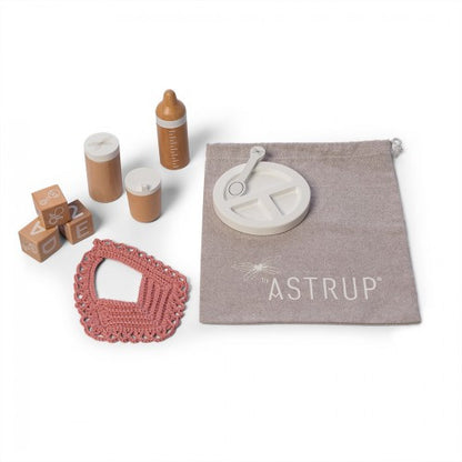 Astrup Wooden Role Play Doll Wooden Feeding Set, 9 pcs