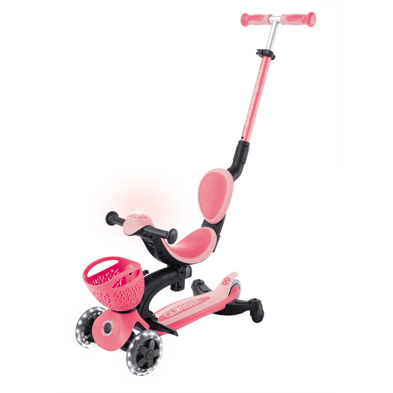 Globber - GO UP Baby Lights 360 Ride-On Scooter - Pastel Pink