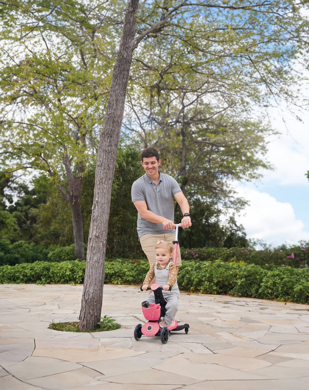 Globber - GO UP Baby Lights 360 Ride-On Scooter - Pastel Pink