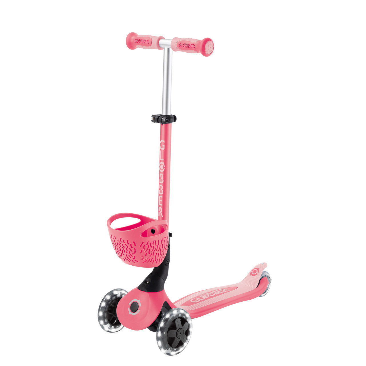 Globber - GO UP Baby Lights 360 Ride-On Scooter - Pastel Pink