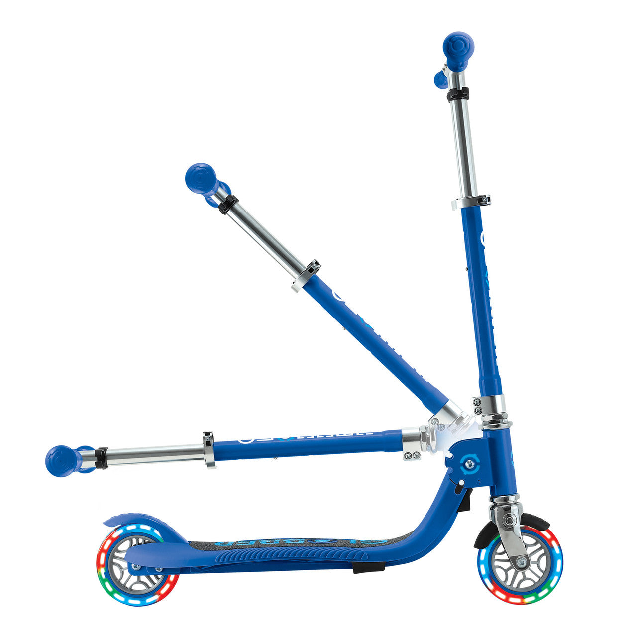 Globber - FLOW FOLDABLE JUNIOR with Lights - Navy Blue/ Sky Blue