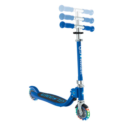 Globber - FLOW FOLDABLE JUNIOR with Lights - Navy Blue/ Sky Blue