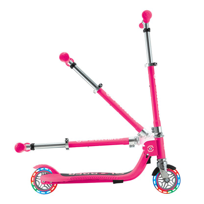 Globber - FLOW FOLDABLE JUNIOR with lights - Pastel Pink/ Fuchsia
