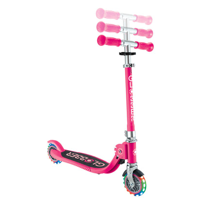 Globber - FLOW FOLDABLE JUNIOR with lights - Pastel Pink/ Fuchsia
