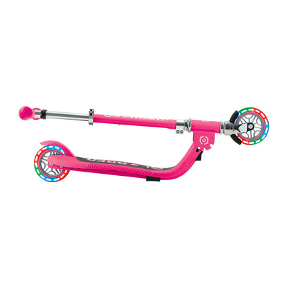 Globber - FLOW FOLDABLE JUNIOR with lights - Pastel Pink/ Fuchsia