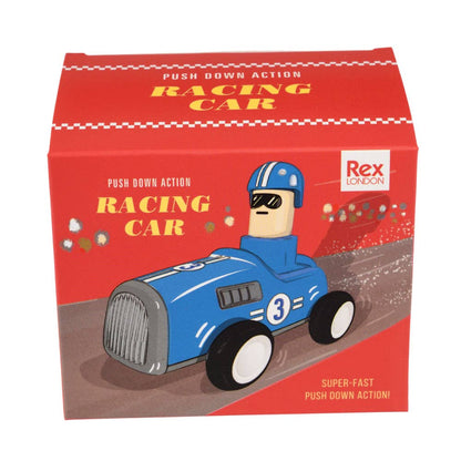 Rex London Push Down Action Racing Car - Blue