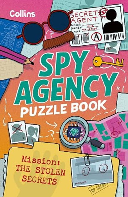 Stolen Secrets Spy Agency Puzzle Book featuring code-breaking puzzles, logic games and an interactive secret agent mission