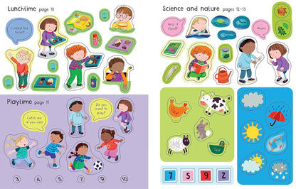 Usborne First Sticker Book Starting School by Holly Bathie with over 180 stickers for children preparing to start school