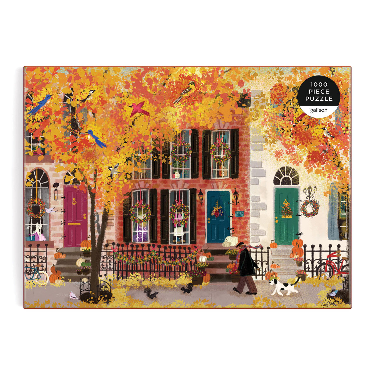 Galison 1000pc - Joy Laforme Autumn in the Neighborhood Puzzle