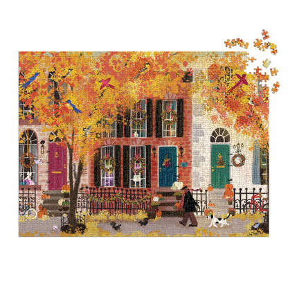 Galison 1000pc - Joy Laforme Autumn in the Neighborhood Puzzle