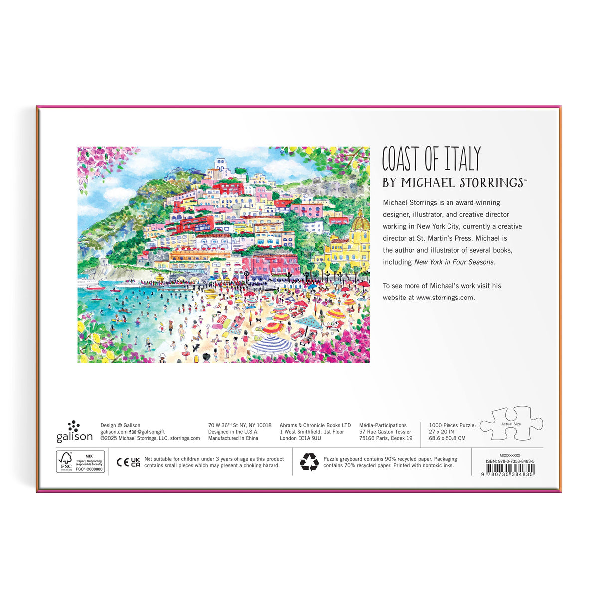 Galison 1000pc - Michael Storrings Coast of Italy Puzzle