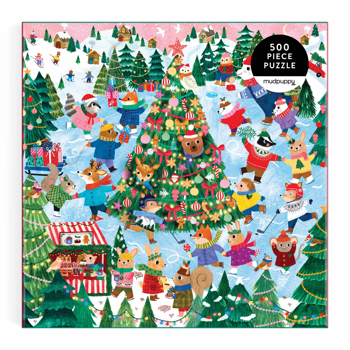 Mudpuppy Winter Whirl Family Puzzle - 500 Piece
