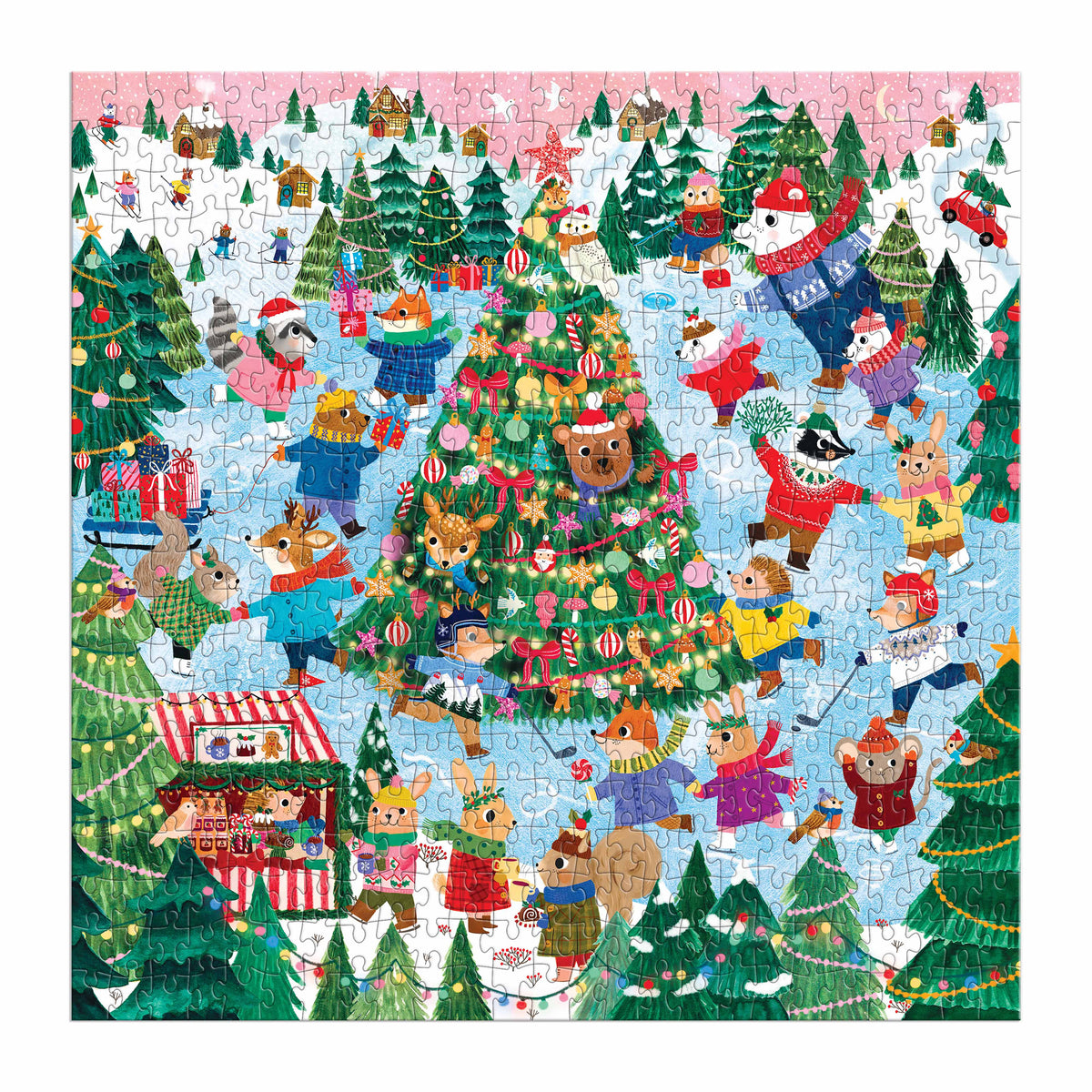 Mudpuppy Winter Whirl Family Puzzle - 500 Piece