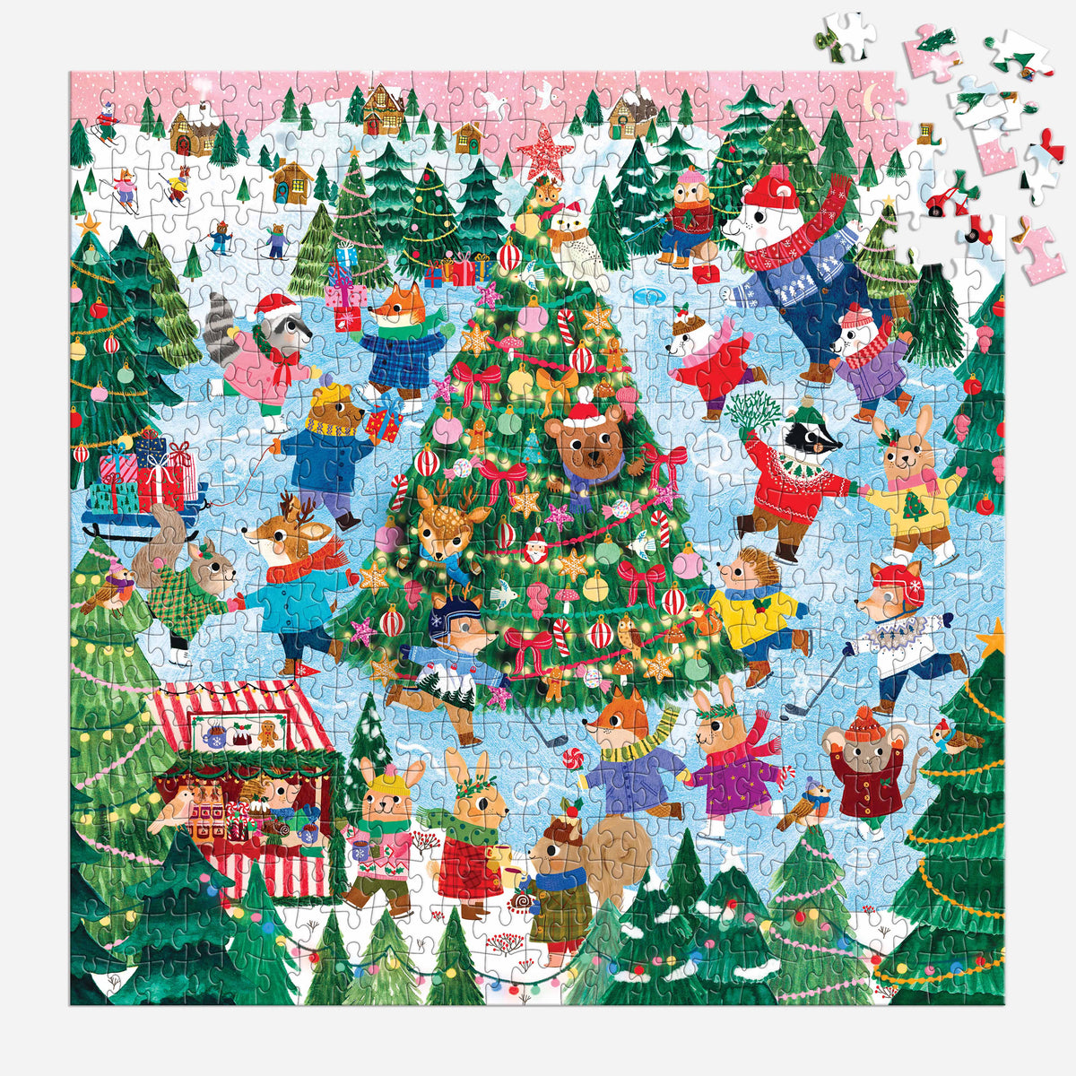 Mudpuppy Winter Whirl Family Puzzle - 500 Piece
