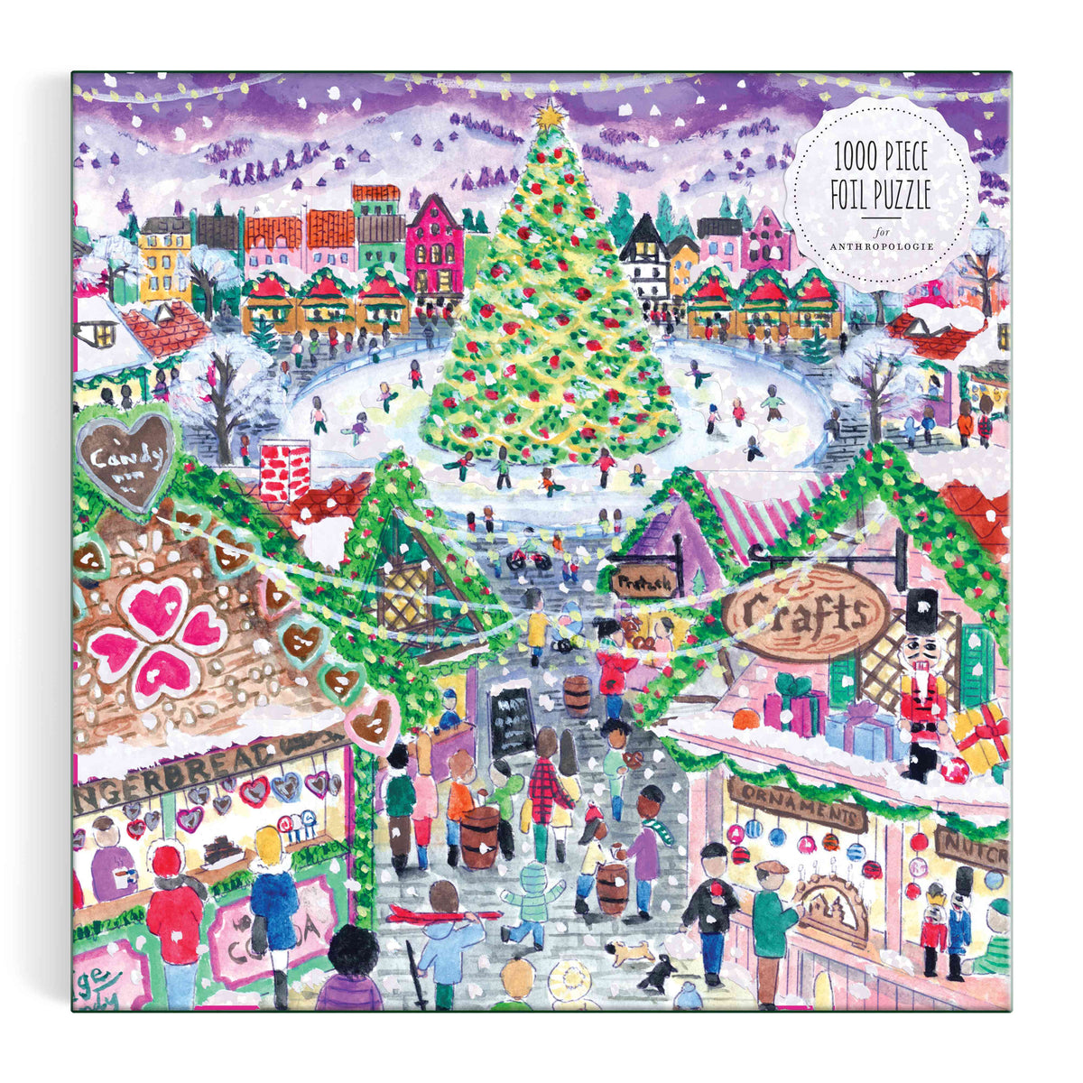 Galison 1000pc - Michael Storrings Holiday Village Market Foil Puzzle
