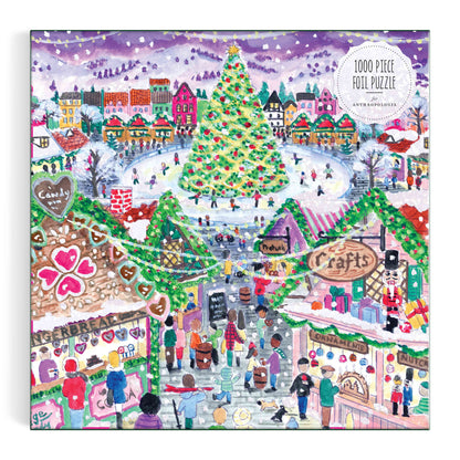 Galison 1000pc - Michael Storrings Holiday Village Market Foil Puzzle