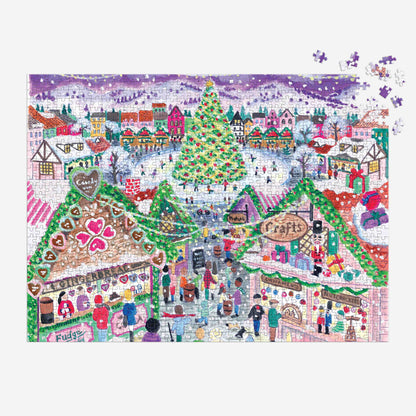 Galison 1000pc - Michael Storrings Holiday Village Market Foil Puzzle