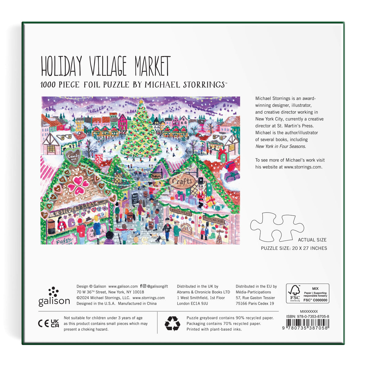 Galison 1000pc - Michael Storrings Holiday Village Market Foil Puzzle