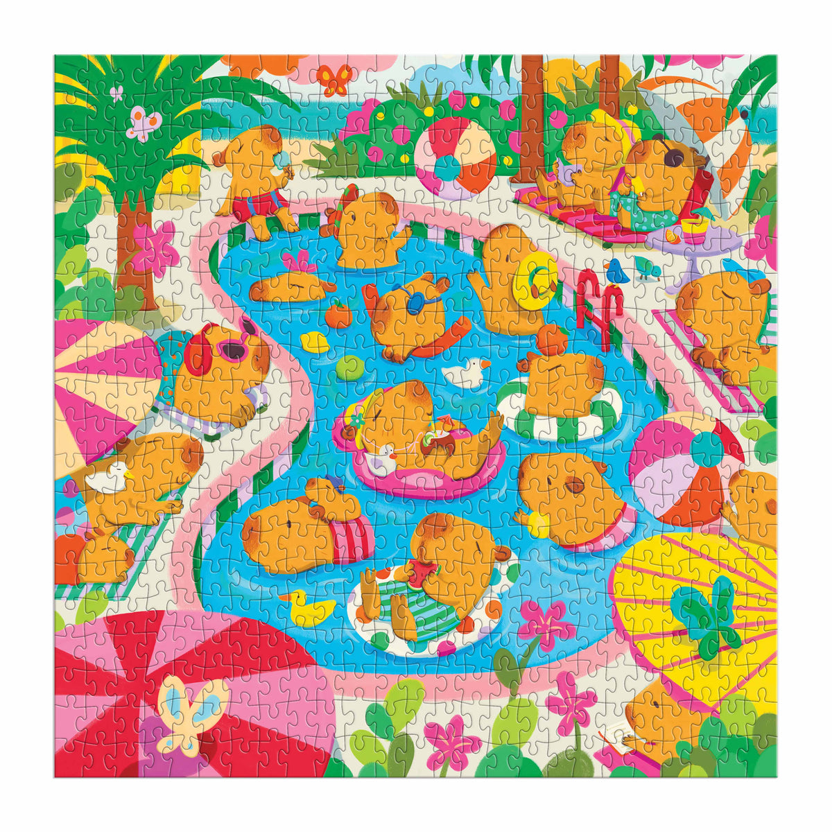 Mudpuppy Capybara Pool Day Family Puzzle - 500 Piece