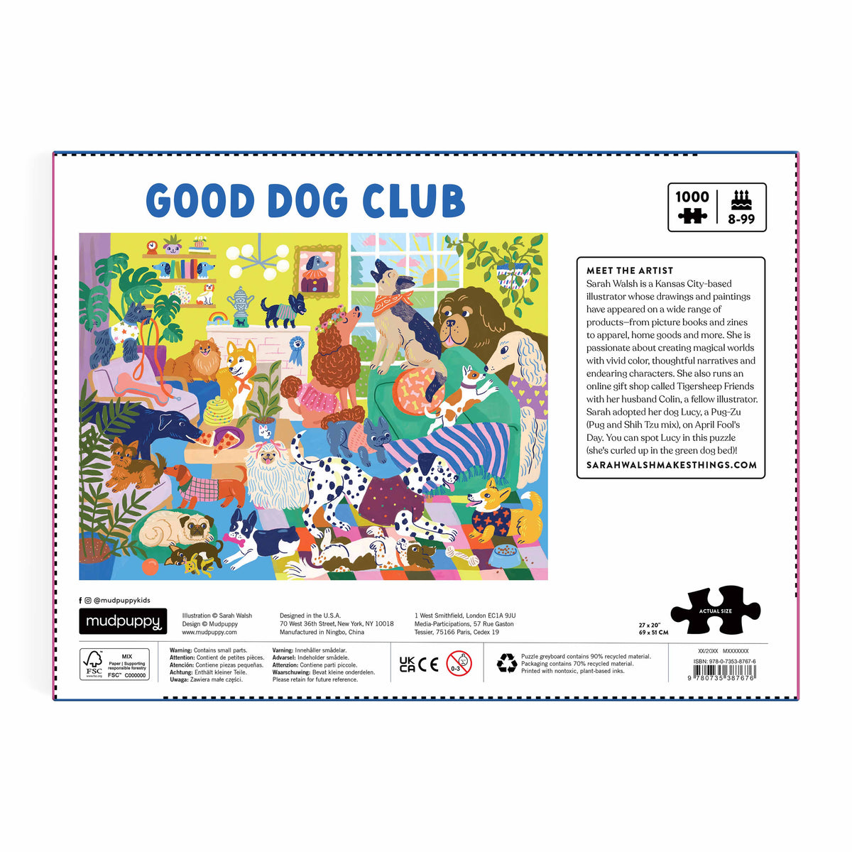Mudpuppy Good Dog Club Family Puzzle - 1000 Piece