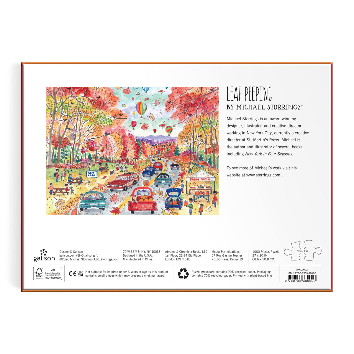 Galison Michael Storrings Leaf Peeping 1000 Piece Puzzle