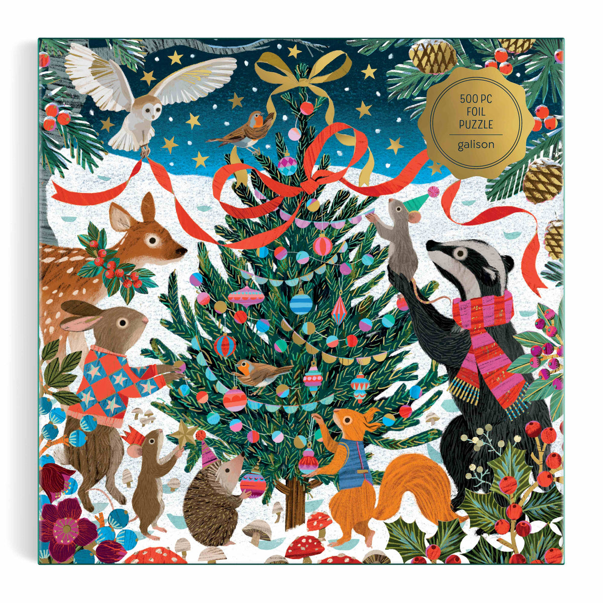 Galison 500pc - Victoria Ball Woodland Merrymakers Foil Puzzle