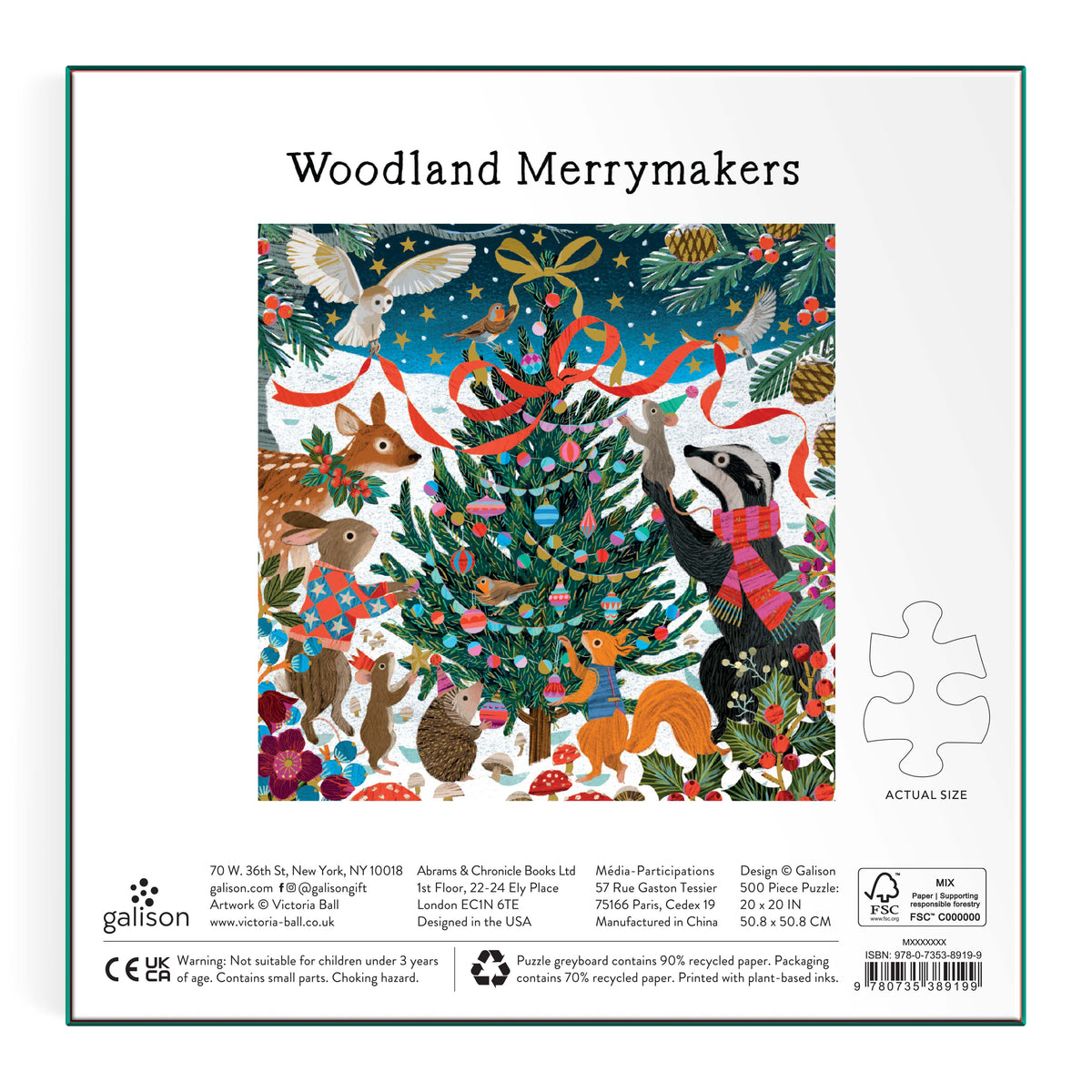 Galison 500pc - Victoria Ball Woodland Merrymakers Foil Puzzle