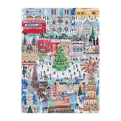 Galison 1500pc - Michael Storrings Christmas Around the World Puzzle