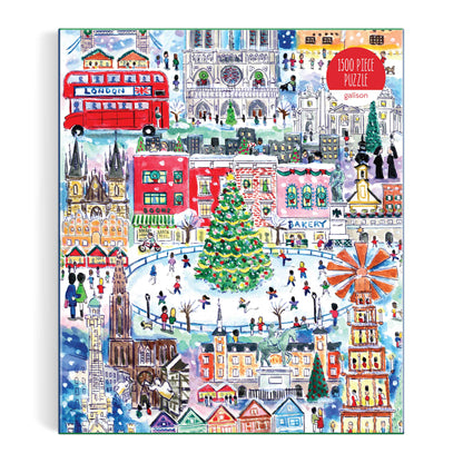 Galison 1500pc - Michael Storrings Christmas Around the World Puzzle