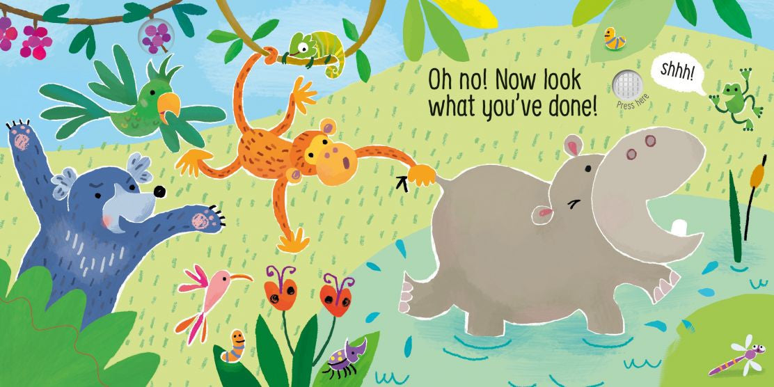 Usborne Touchy-Feely Sounds Book - Don't Tickle the Hippo