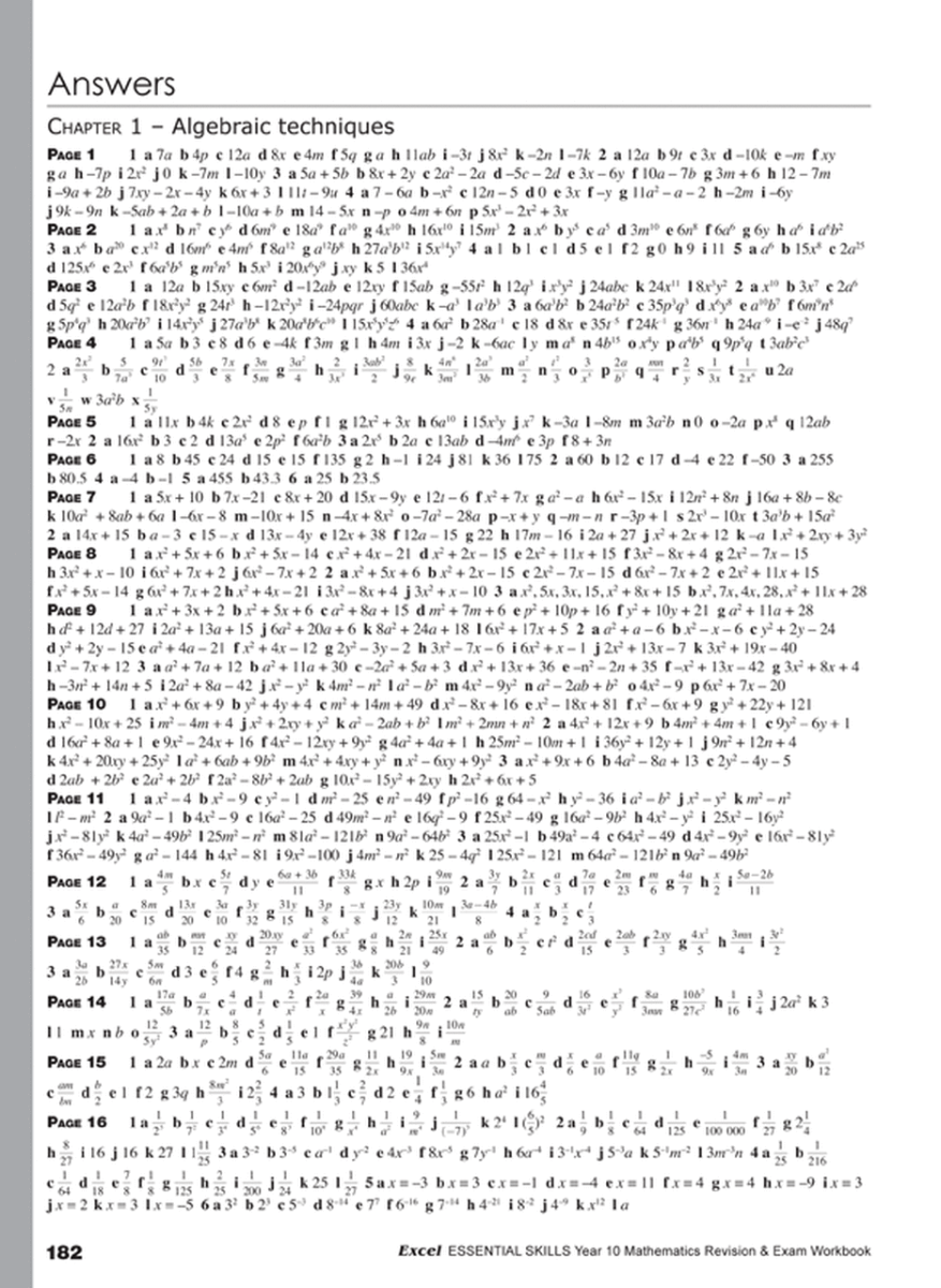 Excel Essential Skills: Year 10 Mathematics Revision and Exam Workbook