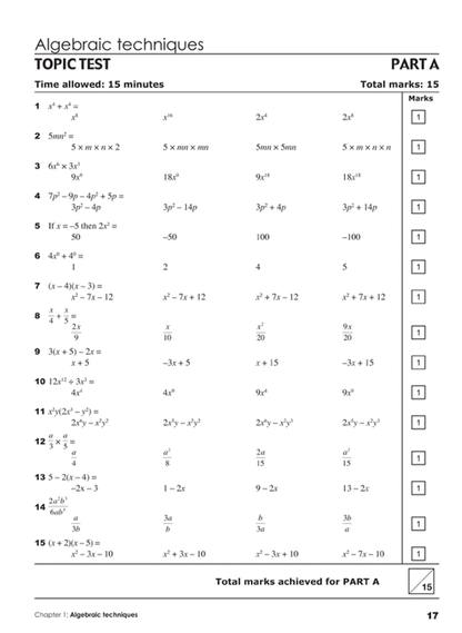 Excel Essential Skills: Year 10 Mathematics Revision and Exam Workbook