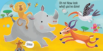Usborne Touchy-Feely Sounds Book - Don't Tickle the Rhino