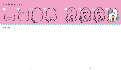 How to draw page with cute animals such as cats and bunnies, made simple for beginner artists