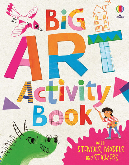 Usborne Big Art Activity Book cover, a bumper art activity book for kids aged 6+ with stickers and press-outs