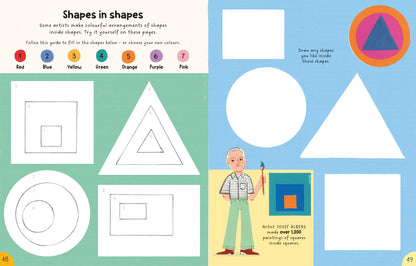 Inside page showing a colour-by-numbers or sticker activity from the Usborne Big Art Activity Book