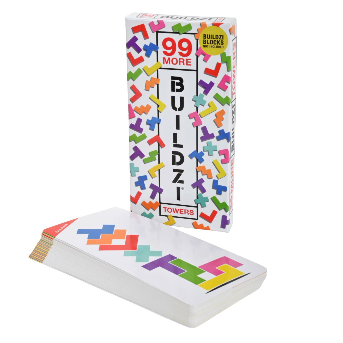 99 More BUILDZI Towers expansion pack with challenge cards for the BUILDZI stacking game