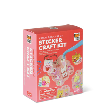 Tiger Tribe Sticker Craft Kit - Kawaii Bag Charms