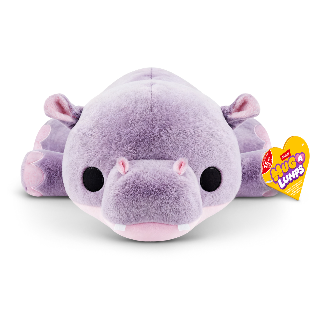 ZURU - Hug-a-Lumps Weighted Fluffy Plush Medium 1.3Kg - Harley The Hippo