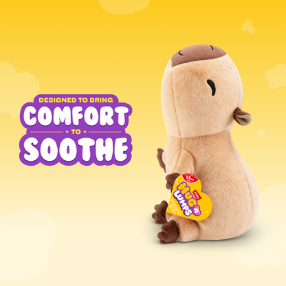 ZURU Hug-a-Lumps Connie the Capybara weighted fluffy plush toy in beige and brown, medium 1.3kg sensory plush for kids aged 3+