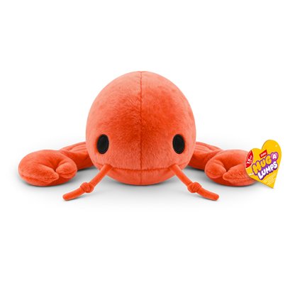 ZURU - Hug-a-Lumps Weighted Fluffy Plush Medium 1.3Kg - Lenny The Lobster
