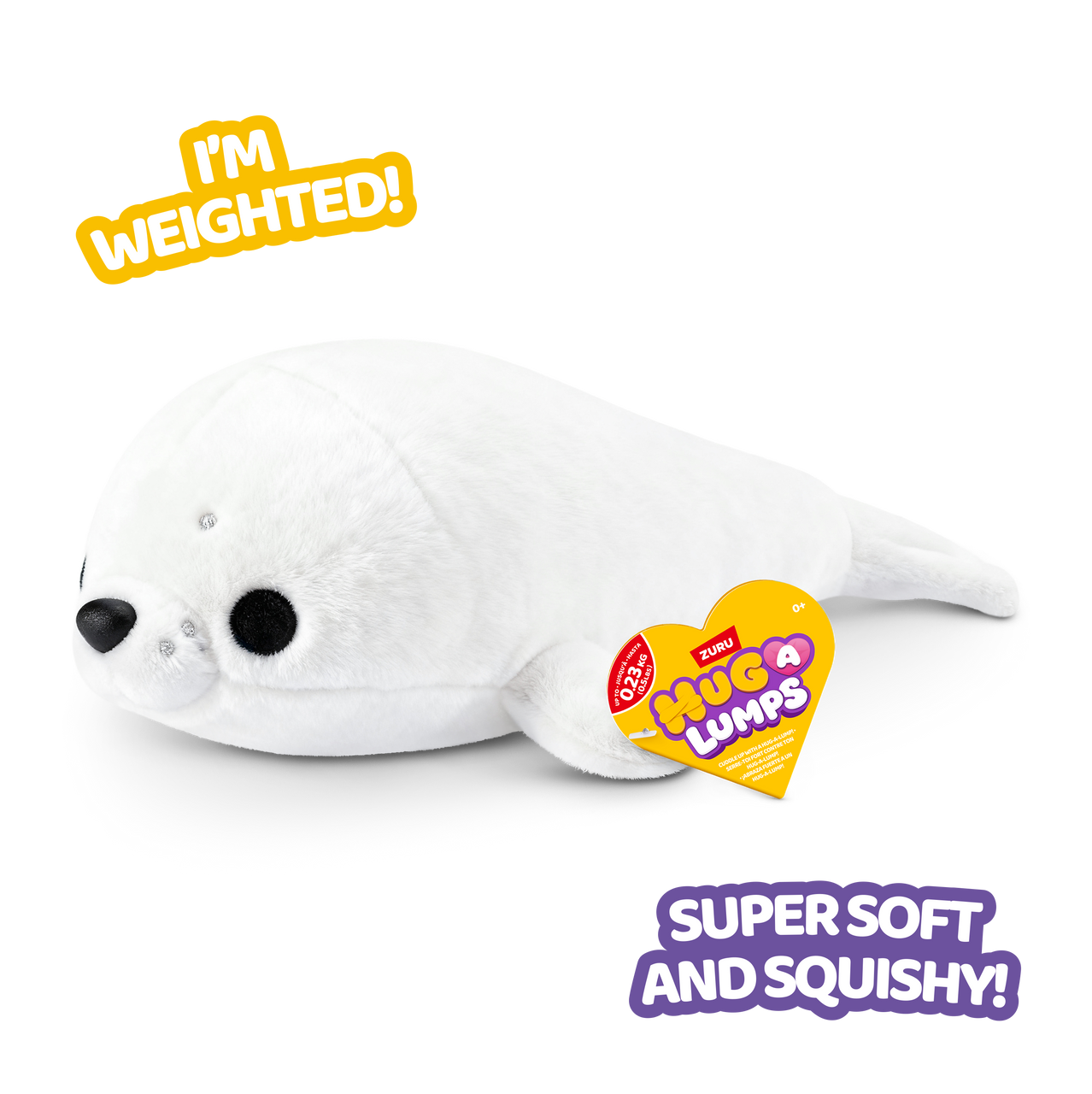 ZURU - Hug-a-Lumps Weighted Fluffy Plush Baby 0.23Kg - Sandy the Seal