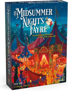 A Midsummer Nights Fayre dice game by Gamewright box