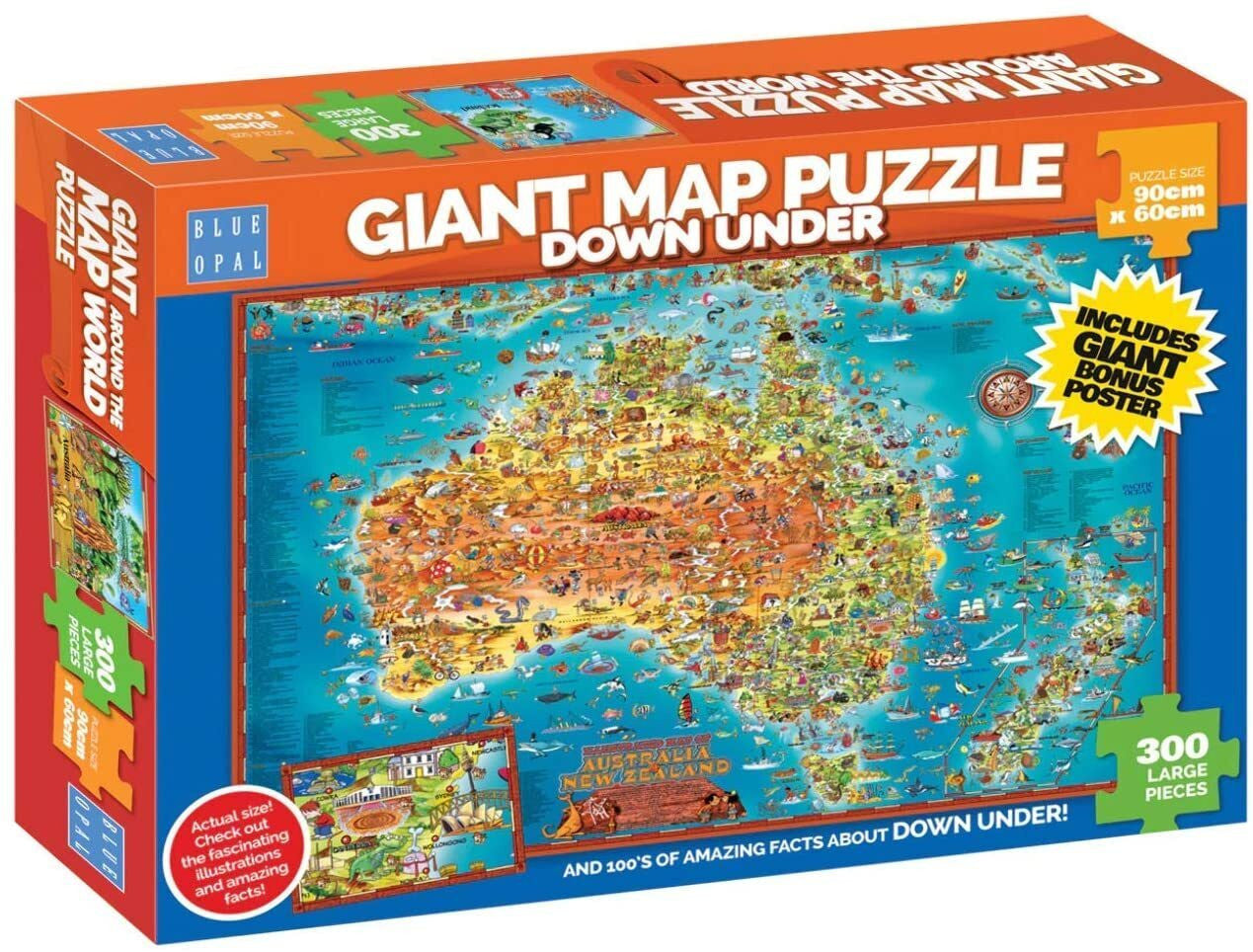 Blue Opal - Giant Map Down Under Puzzle 300pc