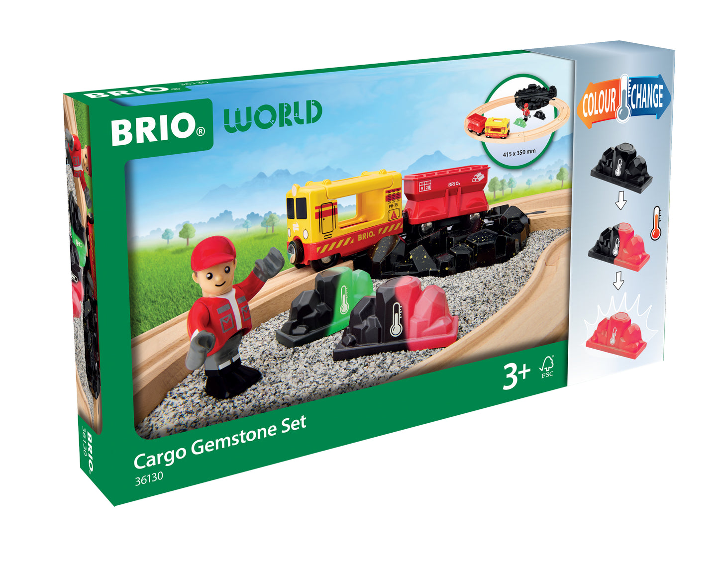BRIO World Cargo Gemstone toy set packaging with train and accessories on a white background