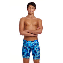 Funky Trunks You Blued boys training jammers in blue print, shown from the side against a plain background