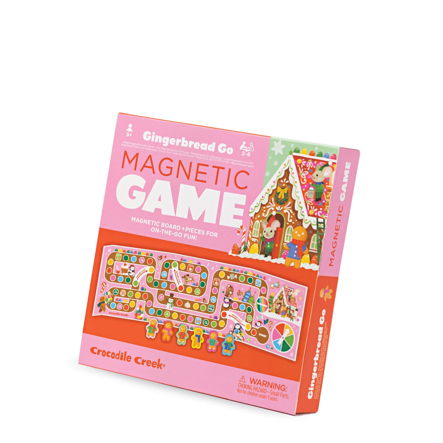 Crocodile Creek Gingerbread Go Magnetic Travel Game Christmas Board Game for Kids