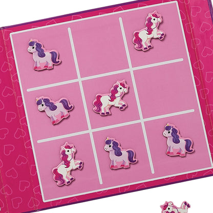Crocodile Creek - Magnetic Game - Tic Tac Toe & Checkers - Unicorn