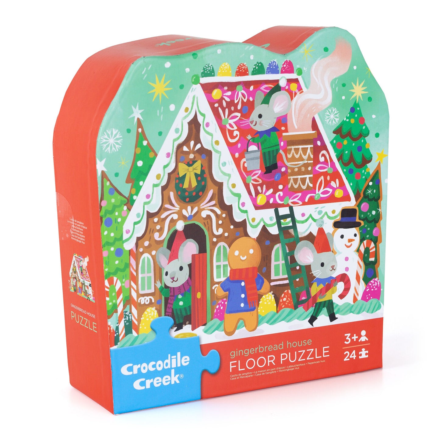 Crocodile Creek Classic Floor Puzzle 24 Piece Gingerbread House Christmas Jigsaw for Kids