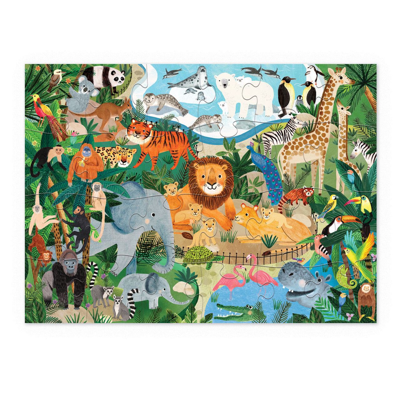 Crocodile Creek - Little Building Puzzle 24pc - Zoo